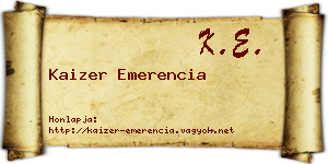 Kaizer Emerencia névjegykártya